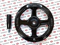 Маховик на спицах 200х18 из листовой стали со съемной ручкой (1336320018)