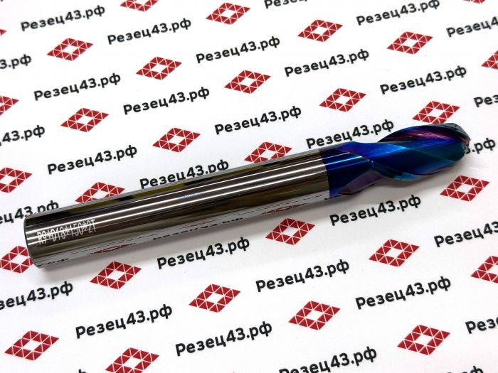 Сферическая фреза R9 D18-D18-150 2Z, сталь (HRC65)