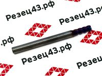 Концевая фреза с закруглённым углом режущей кромки R0.5 D3.5-D4-50 4Z, сталь (HRC65)