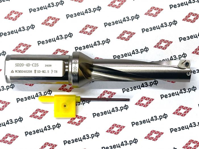 Корпусное сверло SD-20-C25-4D (WC-20-C25-4D) со сменными пластинами WC**