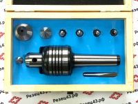 Подвижный токарный центр (центр вращения) с конусом Морзе 3, с комплектом сменных наконечников