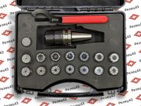 Цанговый патрон BT30 / ISO30 с ключом и набором цанг ER25 в кейсе (BT30-ER25-15PCS (П2)