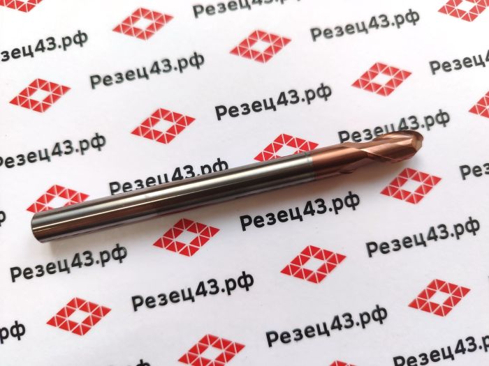 Сферическая фреза R4 D8-D8-100 2Z, сталь (HRC55)