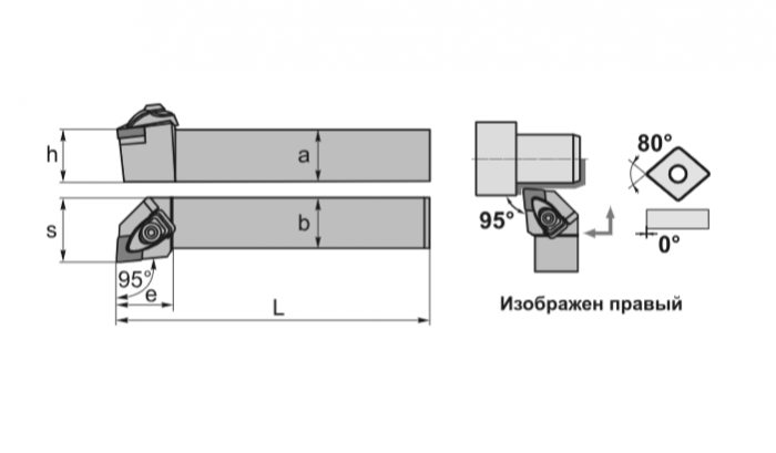 Резец наружного точения DCLNR2525M12