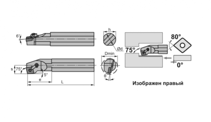 Резец внутреннего точения S20R-MCKNR12