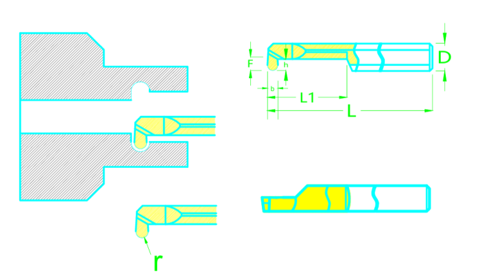 Мини резец MKR6-R1.0-L22