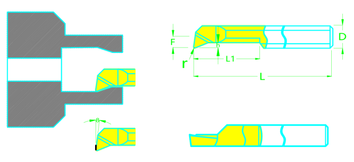 Мини резец MPR5-R0.1-L22