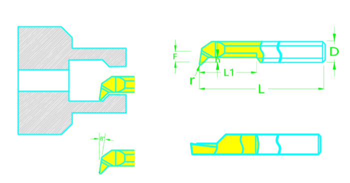 Мини резец  MQR3-R0.2-L10