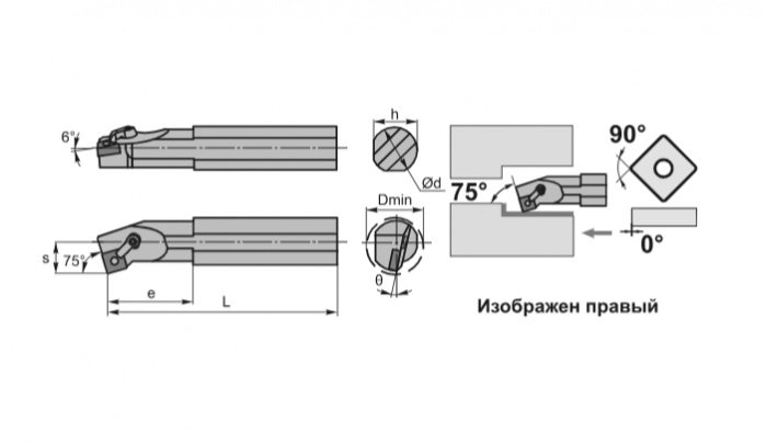 Резец внутреннего точения S20R-MSKNR12