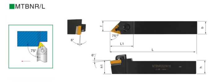 Резец наружного точения MTBNL2020K16