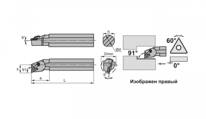 Резец внутреннего точения S32T-MTFNR16