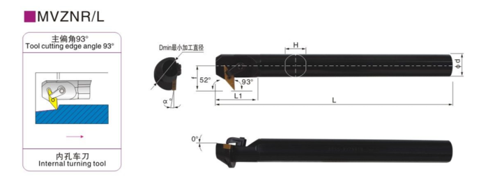 Резец внутреннего точения S40T-MVZNR16