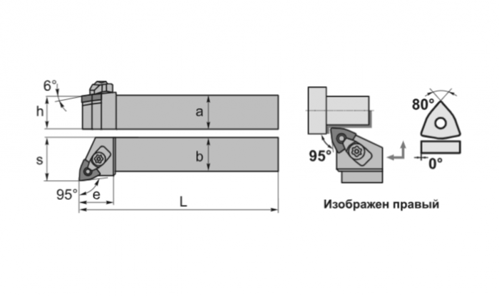 Резец HZSK наружного точения MWLNR2525M06