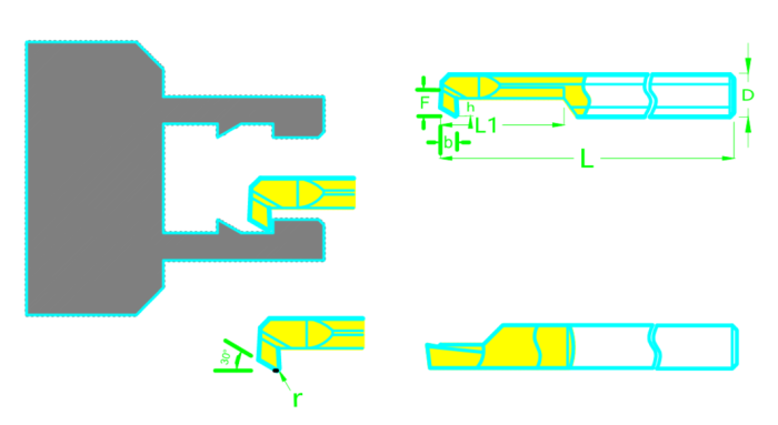 Мини резец MXR4-B1.0R0.2-L10