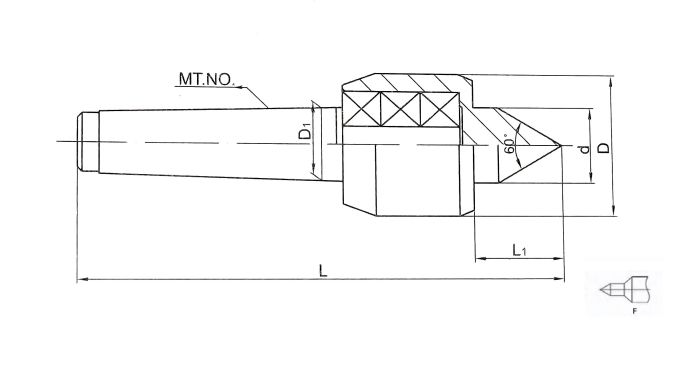 Прецизионный подвижный токарный центр (Precision Light-duty live center) с конусом Морзе 4 - F