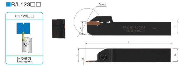 Резец отрезной канавочный RF123E17-2020B