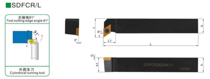 Резец наружного точения SDFCL1616H11