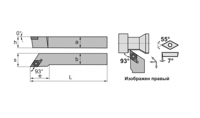 Резец наружного точения SDJCR1212H11