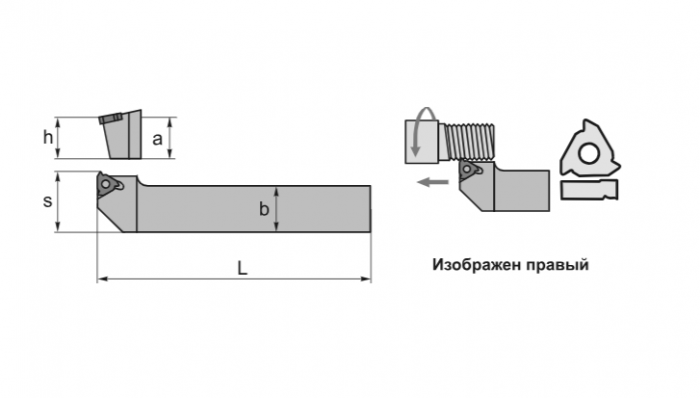 Резец резьбовой SEL2525M16