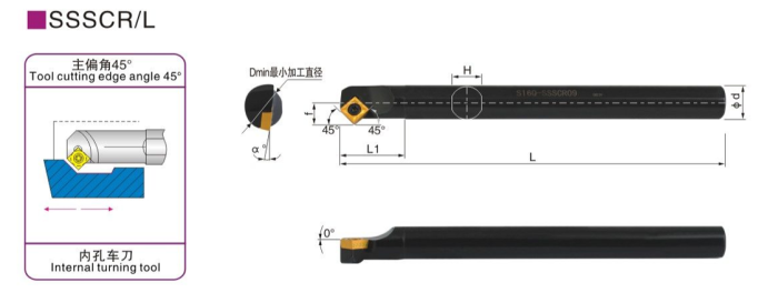 Резец внутреннего точения S14N-SSSCR09